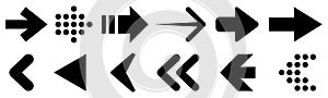 Set arrow icon. Collection different arrows sign. Black vector arrows â€“ vector