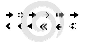 Set arrow icon. Collection different arrows sign. Black vector arrows â€“ vector