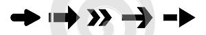 Set arrow icon. Collection different arrows sign of the right direction. Black abstract elements on white background