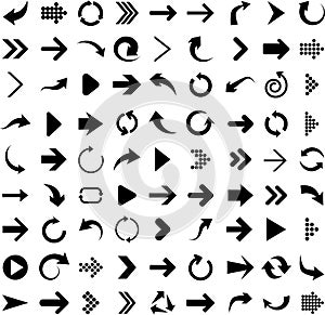 Set of arrow icons.