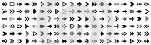 Set arrow icons. Collection different arrows sign. Black vector arrows cursor direction icons - vector