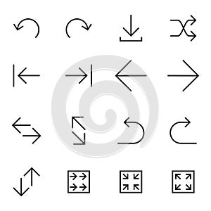 Set of Arrow Icons-Vector Iconic Simple Line