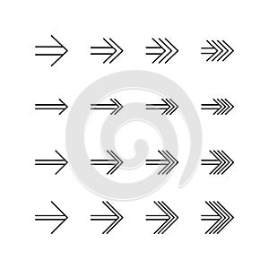 Set of arrow line icon design vector.