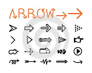 Set of Arrows on white background