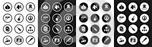 Set Arson home, Lighter, Pistol or gun, Money bag, Headshot, Murder, Mafia and Playing cards icon. Vector