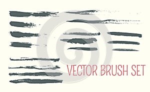 Set of art brushes. Hand drawn custom brushes with rough edges