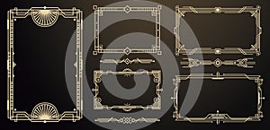 Set of Art Deco Frames and Borders. Decorative Elements