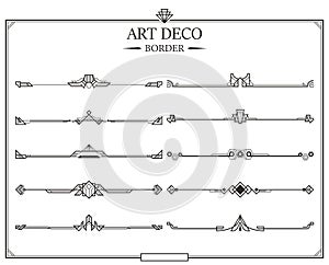 Set of Art deco gold calligraphic page dividers