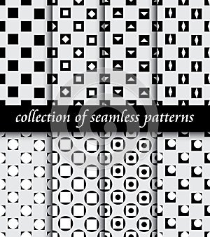 Set of art deco seamless patterns. Stylish modern textures. abstract backgrounds