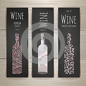 Set of art wine banners and labels design