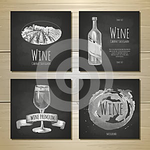 Set of art wine banners and labels design.