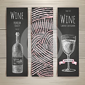 Set of art wine banners and labels design.