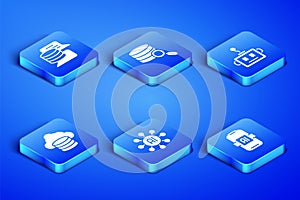 Set Artificial intelligence AI, Server, Data, Neural network, Cloud database, and robot icon. Vector