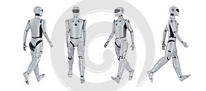 Set of artificial intelligence cyborgs or robots
