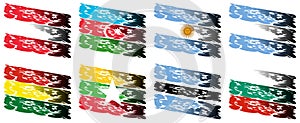 Set of artistic flags of the world