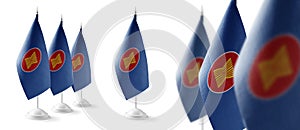 Set of ASEAN national flags on a white background
