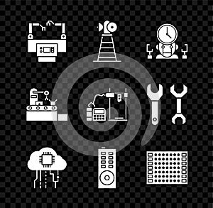 Set Assembly line, Antenna, Robot and digital time manager, Internet of things, Remote control, Printed circuit board