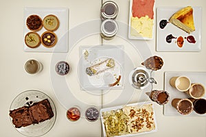 Set of assorted sweets and desserts and