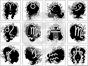 Set of astrology symbols