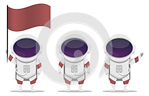 Set of Astronaut Vector Character