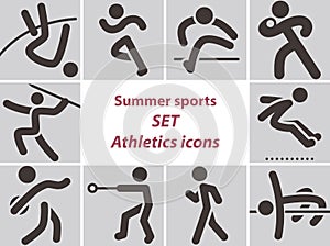 Set of athletics icons