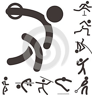 Set of athletics icons