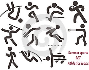 Set of athletics icons