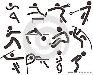 Set of athletics icons