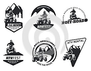 Set of ATV emblems, badges and icons.