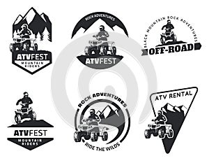 Set of ATV emblems, badges and icons. photo