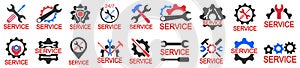 Set auto logo services - stock vector