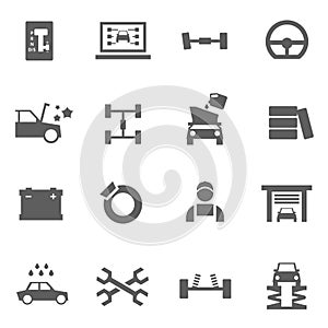 Set of auto service icons
