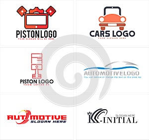 A set of automotive piston cars logo design