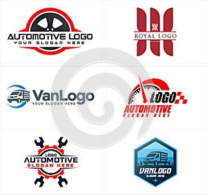 Set of automotive transportation logo design