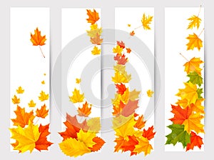 Set of autumn banners with colorful leaves. Back t