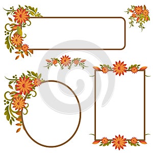 Set of autumn frames or banners