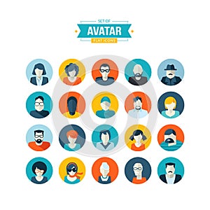 Set of avatar flat design icons