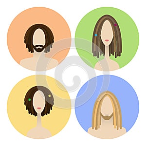 Set of avatar icons photo