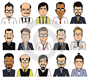 Set of avatars businessman