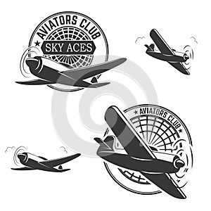 Set of aviators club labels