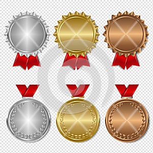 Set Of Award Medals Transparent Background