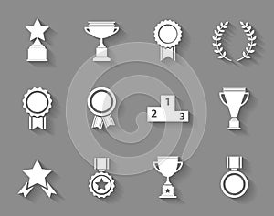 Set of award success and victory icons