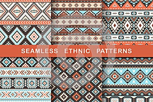 Set of aztec geometric backgrounds.