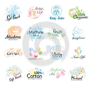 Set of babies icon. labels and badges for kids products.