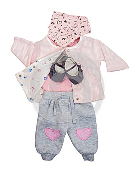 Set of baby clothes for baby girl