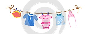 Set of baby clothes for children. Clothes for newborn girl.