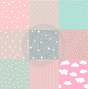 Set of baby  patterns. Seamless pattern vector. Graphic design elements