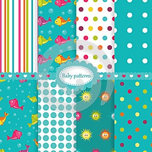 Set of baby seamless patterns