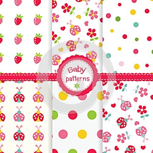 Set of baby seamless patterns