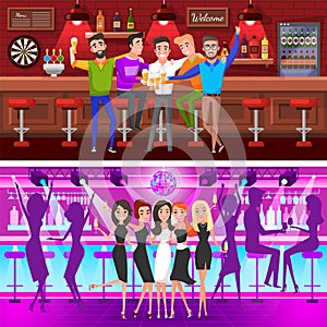 Set of Bachelor Party Fiance and Groom Vector